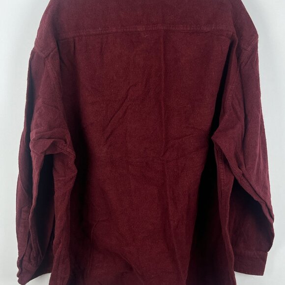 St John's Bay Shirt 2XL Tall Burgundy Long Sleeve Button Up Pockets Cotton - Picture 6 of 9
